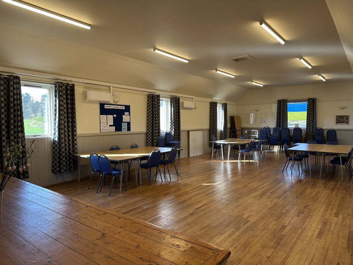 Main Hall - new heating and curtains