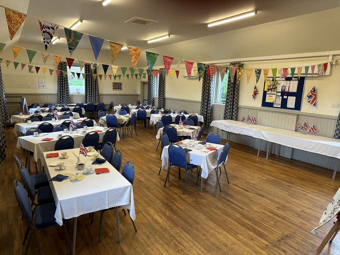 Main hall-tables laid out